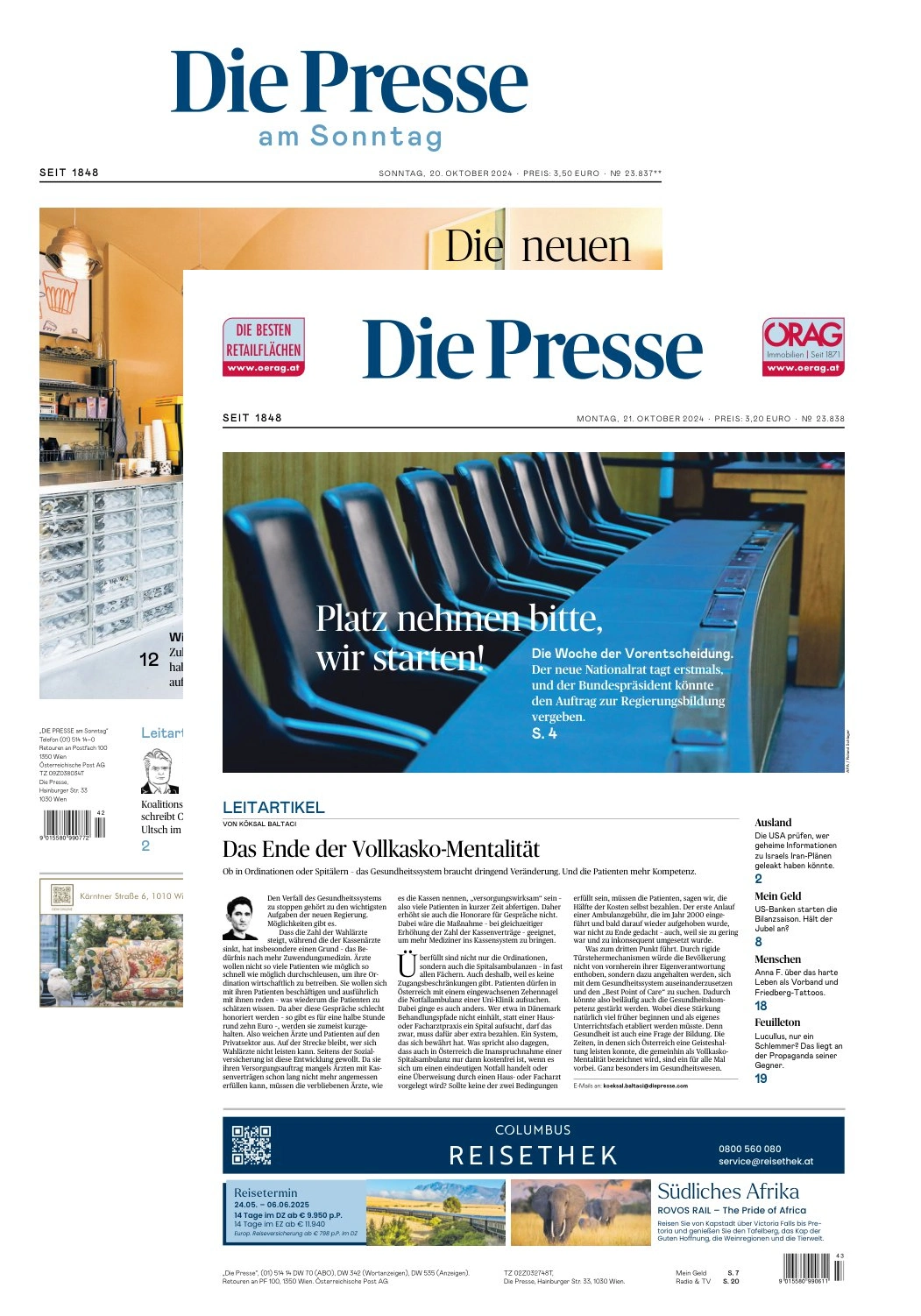 Die Presse inkl. Die Presse am Sonntag Zeitung Studentenabo