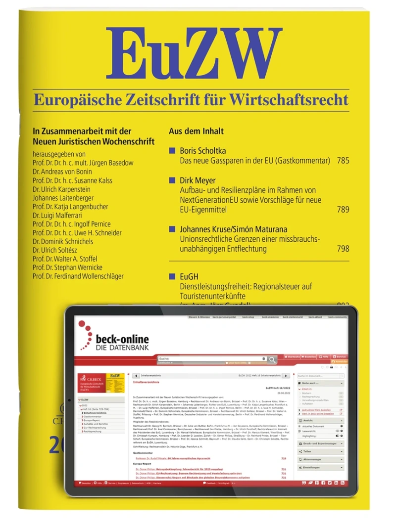 EuZW Europäische Zeitschrift für Wirtschaftsrecht Studentenabo